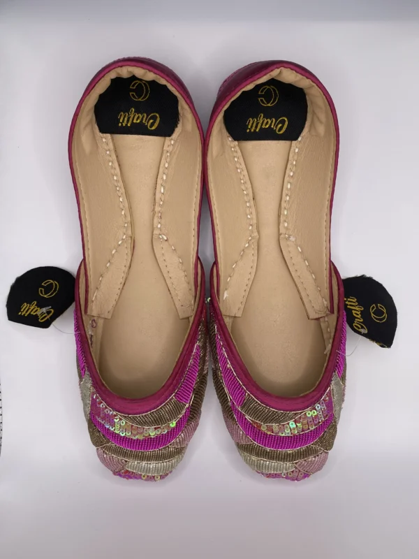 Shocking Pink Embroider Khussa - 8830 - Image 2