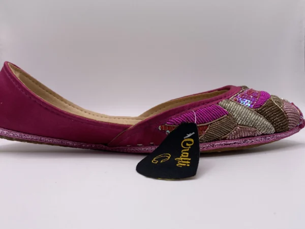 Shocking Pink Embroider Khussa - 8830 - Image 5