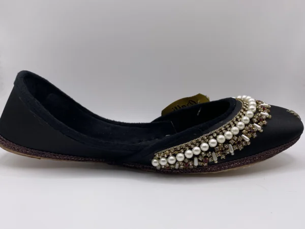 Dark Black Embroider Khussa - 8874 - Image 5