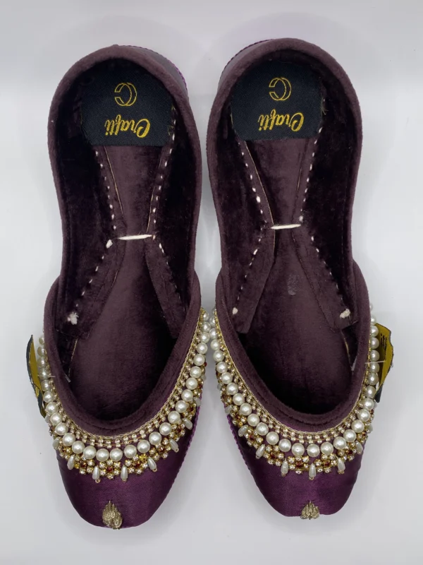 Dark Purple Embroider Khussa - 8853 - Image 2
