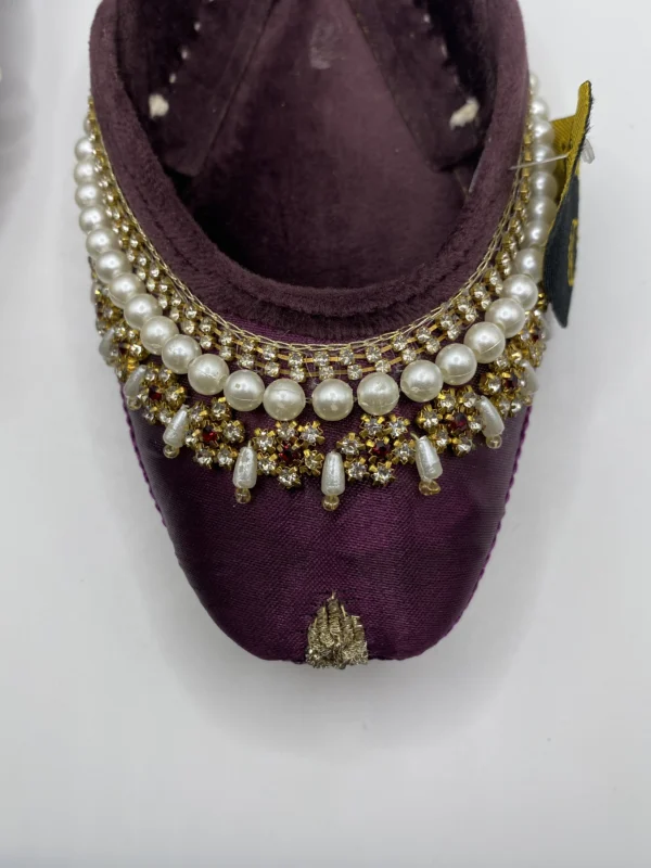Dark Purple Embroider Khussa - 8853 - Image 3