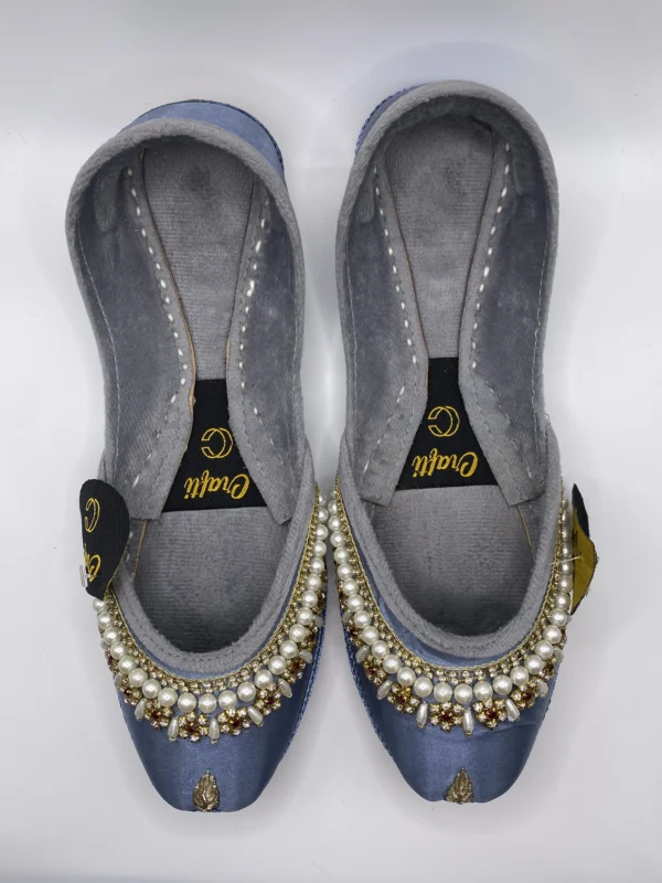 Bold Gray Embroider Khussa - 8859 - Image 2