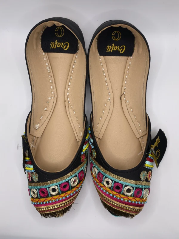 Multi Color Black Embroider Khussa - 8866 - Image 2