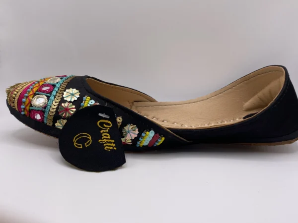 Multi Color Black Embroider Khussa - 8866 - Image 4