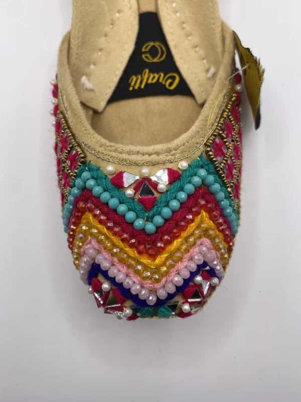 Multi Color Skin  Embroider Khussa - 8874 - Image 3