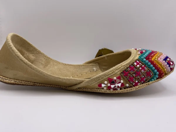 Multi Color Skin  Embroider Khussa - 8874 - Image 5