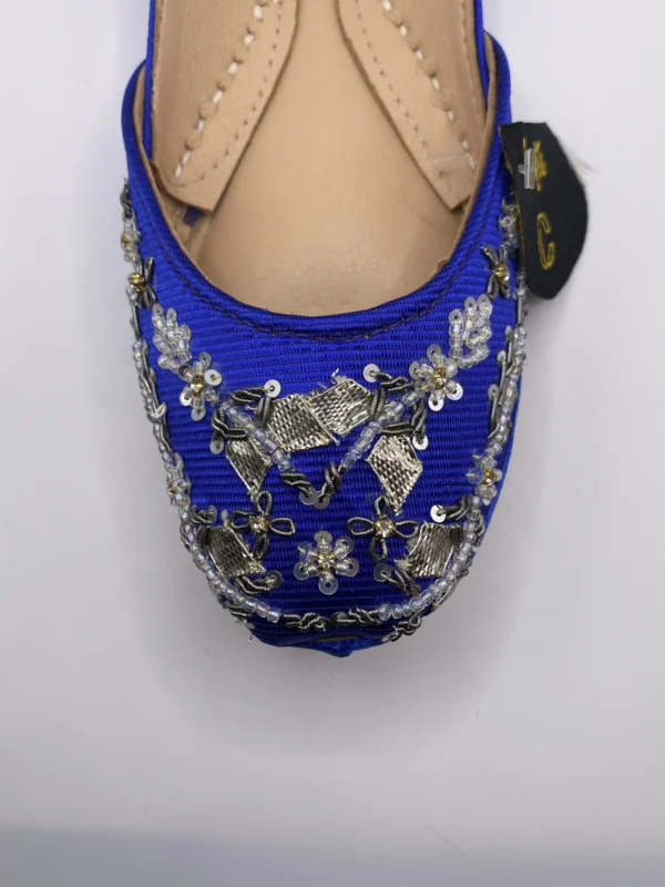 Bold Blue Embroider Khussa - 8874 - Image 3