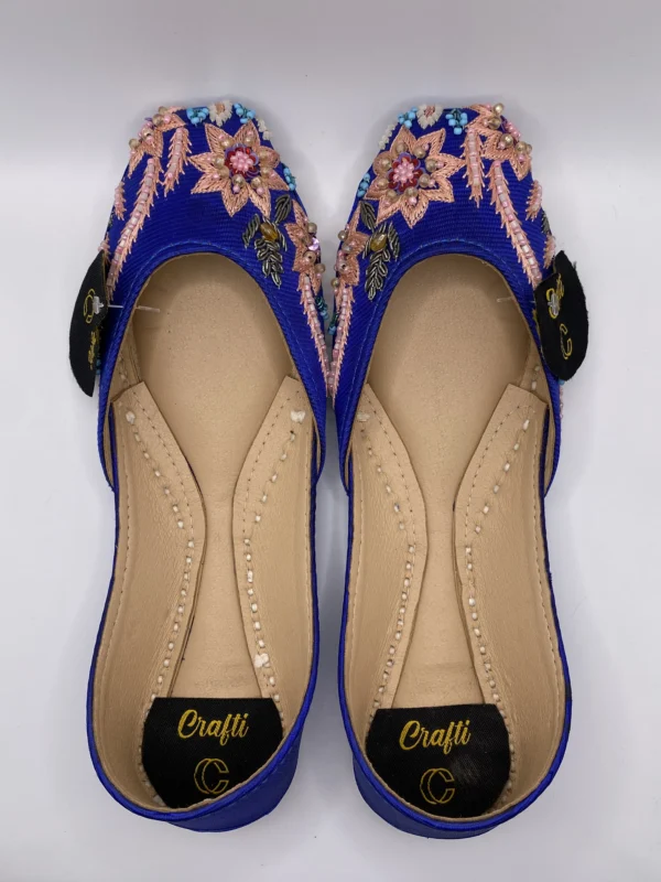 Blue Pink Embroider Khussa - 9396 - Image 2