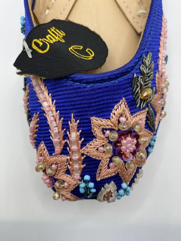 Blue Pink Embroider Khussa - 9396 - Image 3