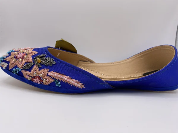 Blue Pink Embroider Khussa - 9396 - Image 4