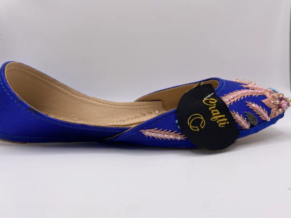 Blue Pink Embroider Khussa - 9396 - Image 5