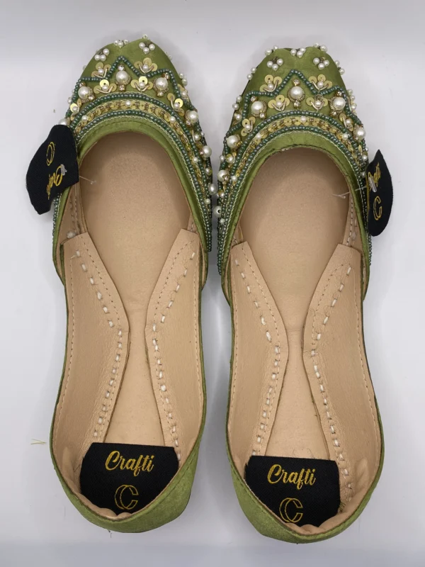 Green Embroider Khussa - 9370 - Image 2