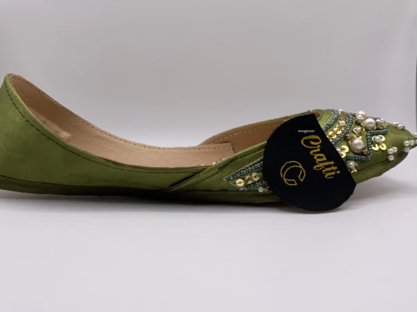 Green Embroider Khussa - 9370 - Image 5
