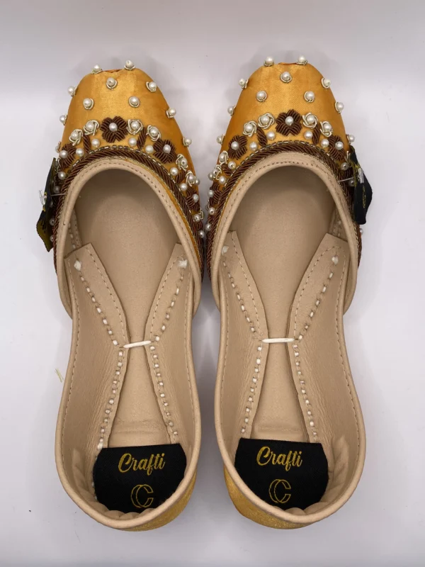 Mustard Yellow Embroider Khussa - 9396 - Image 2