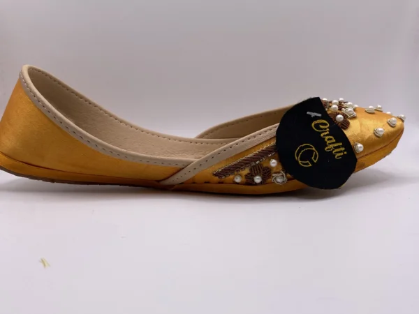 Mustard Yellow Embroider Khussa - 9396 - Image 4