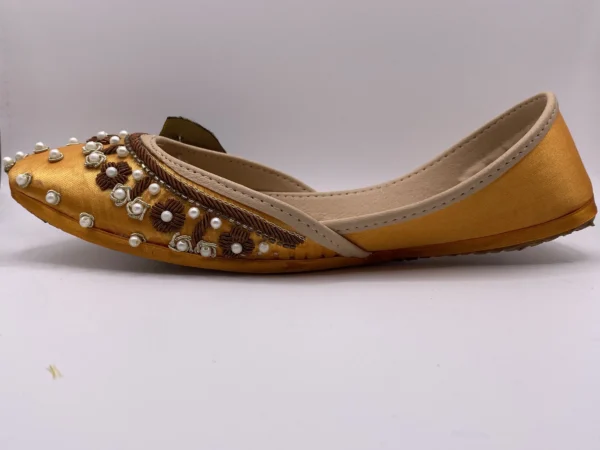 Mustard Yellow Embroider Khussa - 9396 - Image 5