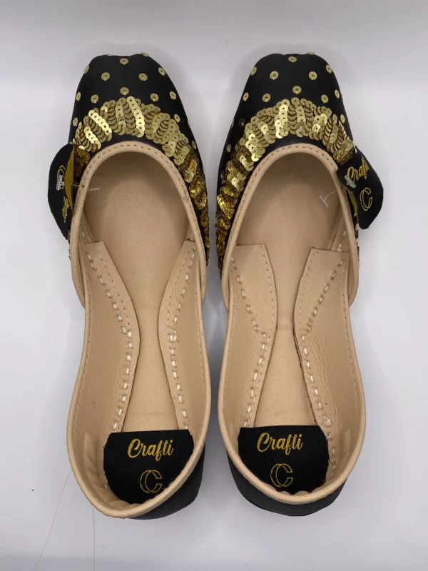 Black Skin Embroider Khussa - 9426 - Image 2