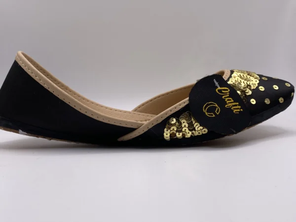 Black Skin Embroider Khussa - 9426 - Image 5