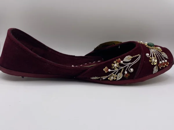 Maroon Embraided Khussa - 9878 - Image 5
