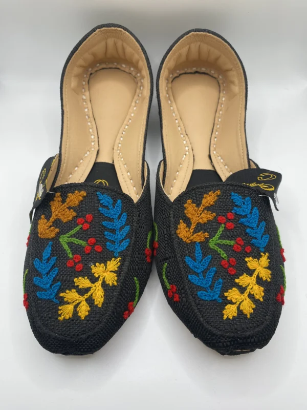 Multi Color Black Embraided  Khussa - 9883 - Image 2