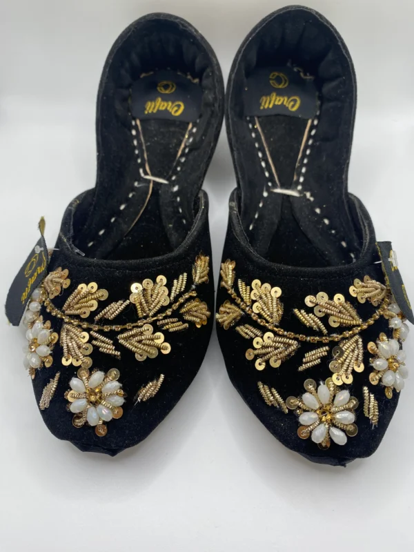 Black Embroided  Khussa - 9909 - Image 2