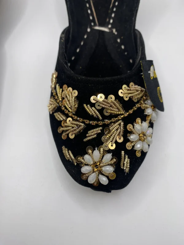 Black Embroided  Khussa - 9909 - Image 3