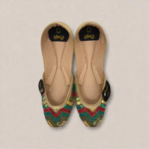 Multi Shade Embroider Khussa - 8874