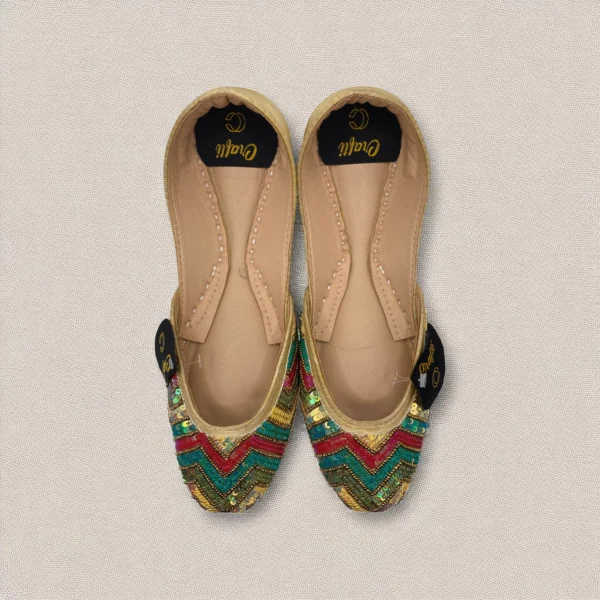 Multi Shade Embroider Khussa - 8874