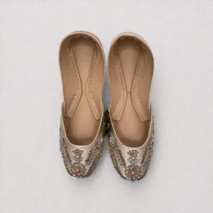 Light Peach Embroider Khussa - 8841