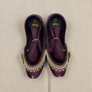 Dark Purple Embroider Khussa - 8853