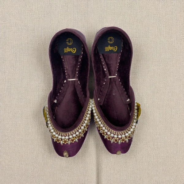 Dark Purple Embroider Khussa - 8853