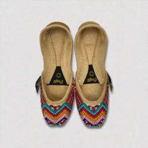 Multi Color Skin  Embroider Khussa - 8874