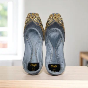 Light Gray Embroider Khussa - 9355