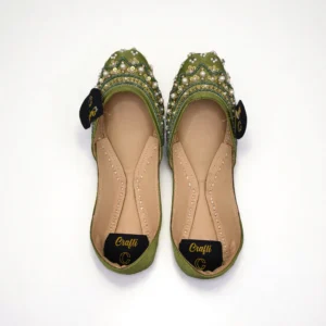 Green Embroider Khussa - 9370