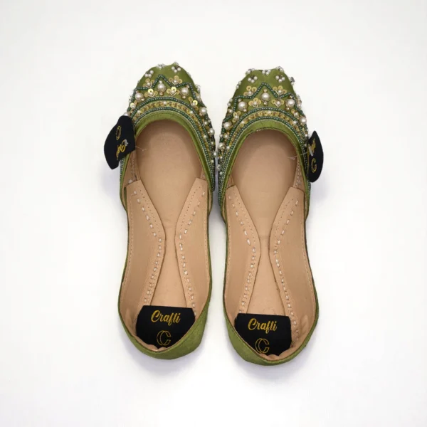 Green Embroider Khussa - 9370