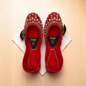 Red Embroider Khussa - 9375