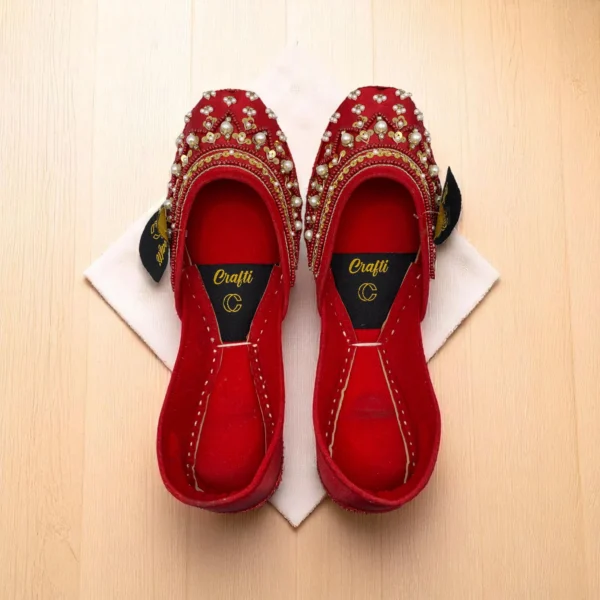 Red Embroider Khussa - 9375