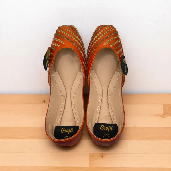 Orange Embroider Khussa - 9385