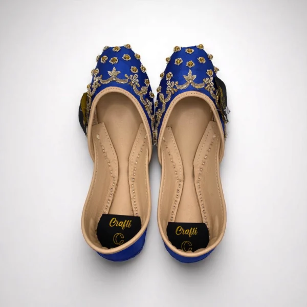 Blue Embroider Khussa - 9401