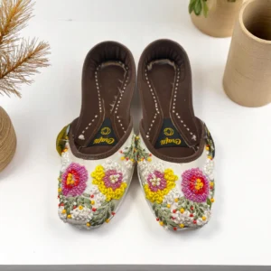 White Embroider Khussa - 9790