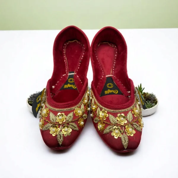 Maroon Embroider Khussa - 9800