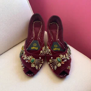Maroon Embraided Khussa - 9878