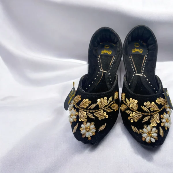 Black Embroided  Khussa - 9909